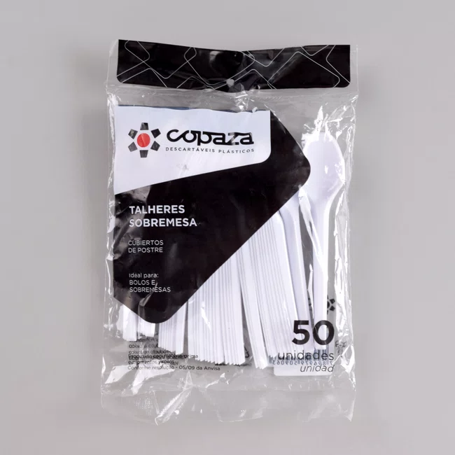 Colher Sobremesa Branco 12,00 cm - C/50 Unidades