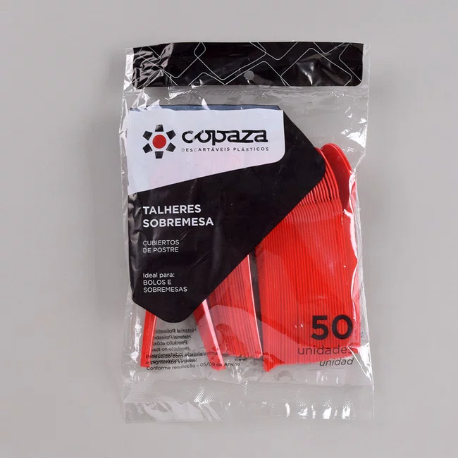 Colher Sobremesa Vermelho 12,00 cm - C/50 Unidades