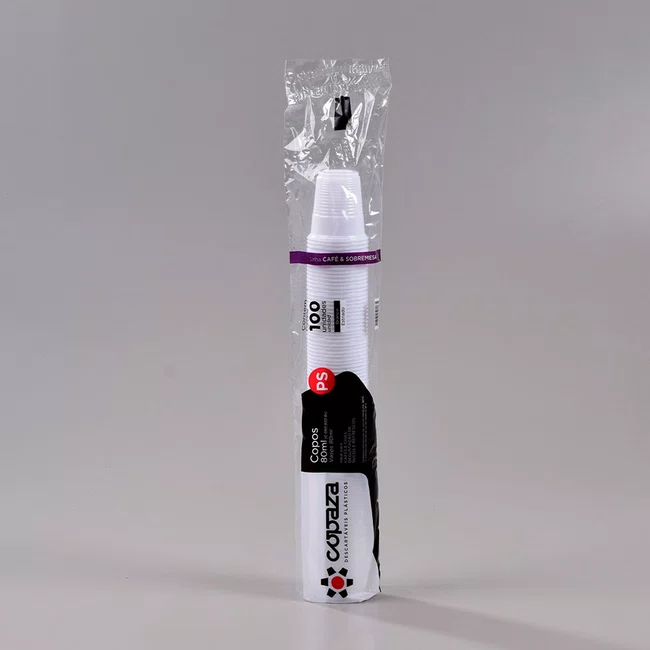 Copo Branco 80 ml - C/100 Unidades
