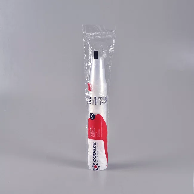 Copo Copaza Descartável Transparente Estriado 250 ml 100 Unidades