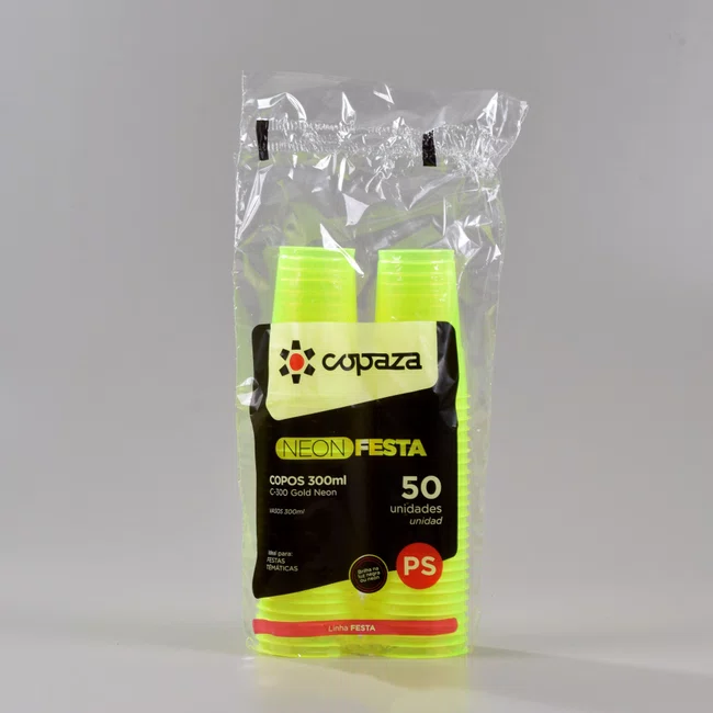 Copo Gold Neon Amarelo 300 ml - C/50 Unidades