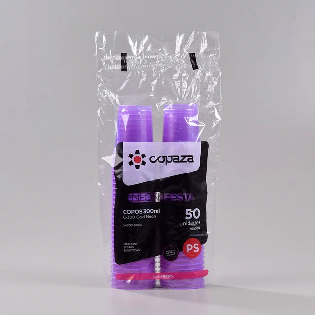 Copo Gold Neon Lilás 300 ml - C/50 Unidades
