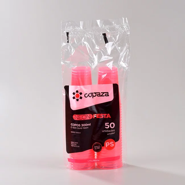 Copo Gold Neon Rosa 300 ml - C/50 Unidades