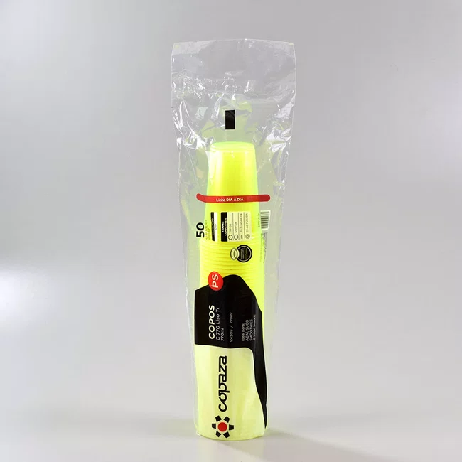 Copo Neon Amarelo 770 ml - C/50 Unidades