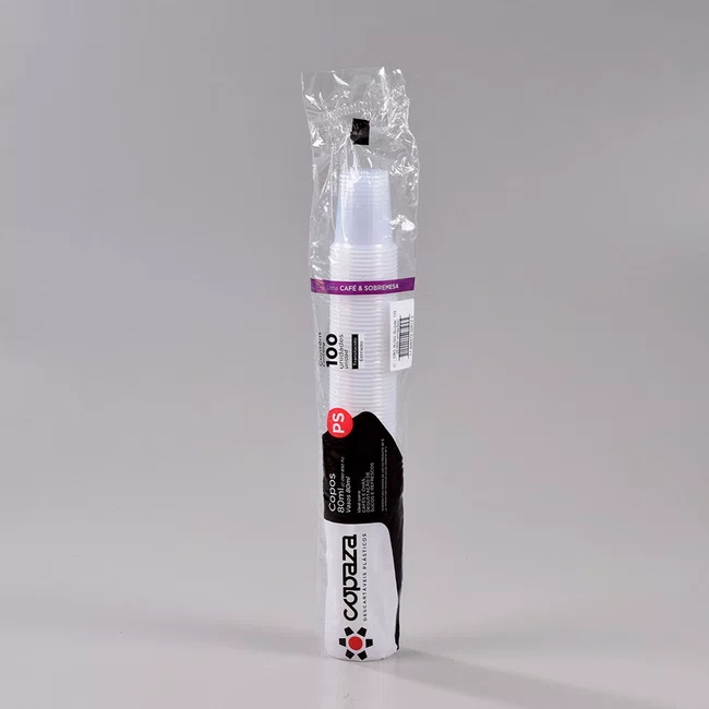 Copo Super Transparente 80 ml - C/100 Unidades