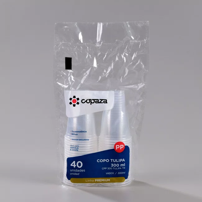 Copo Transparente Tulipa 300 ml - C/40 Unidades