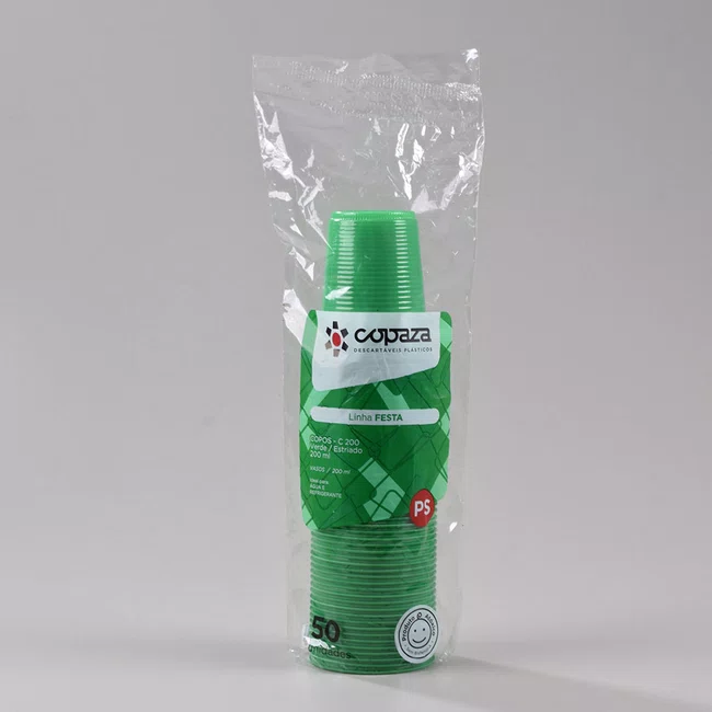 Copo Verde 200 ml - C/50 Unidades