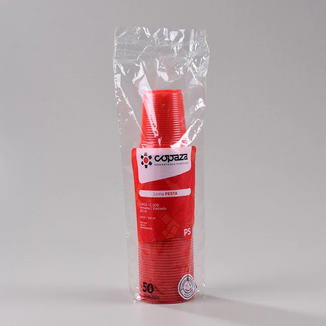 Copo Vermelho 200 ml - C/50 Unidades