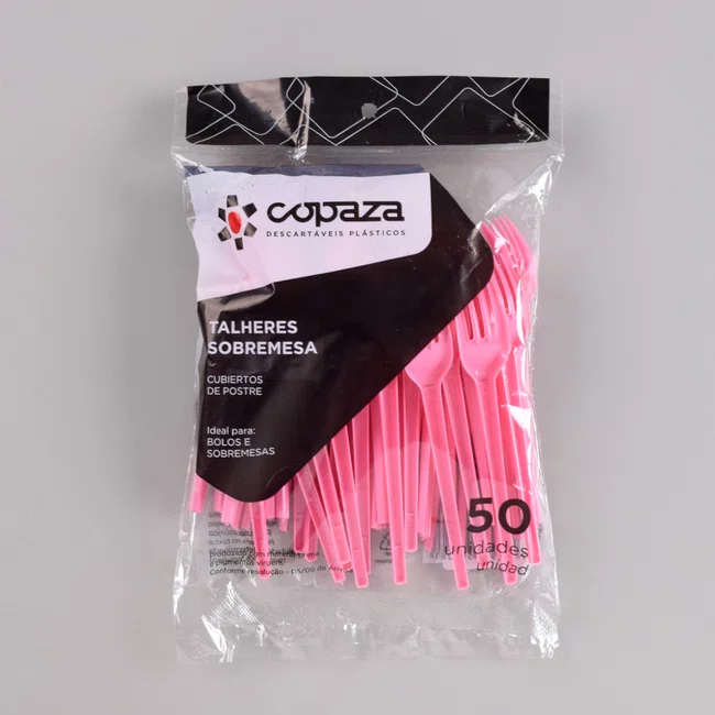 Garfo Sobremesa Rosa 12,00 cm - C/50 Unidades