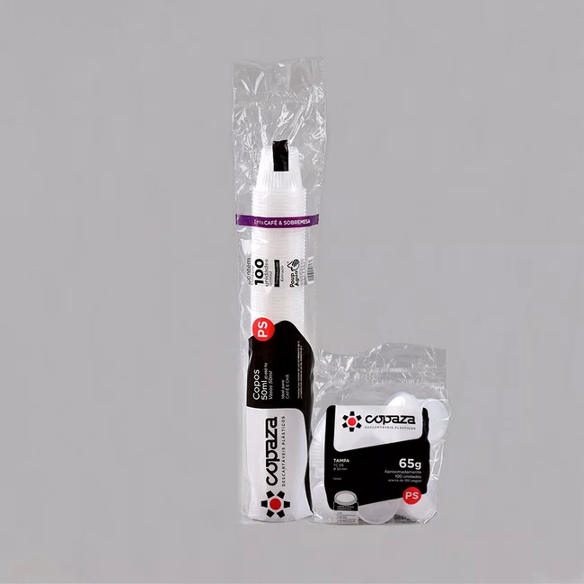 Kit Molho - Copo 50 ml e Tampa - C/100 Unidades