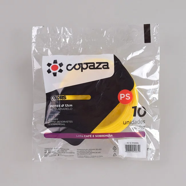 Pote Amarelo Cumbuca 120 ml - C/10 Unidades