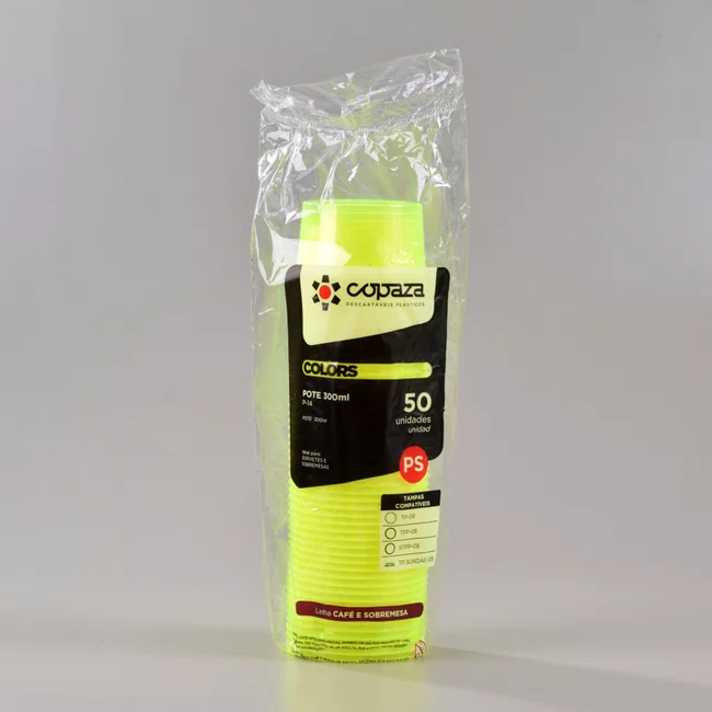 Pote Amarelo Redondo 300 ml - C/50 Unidades