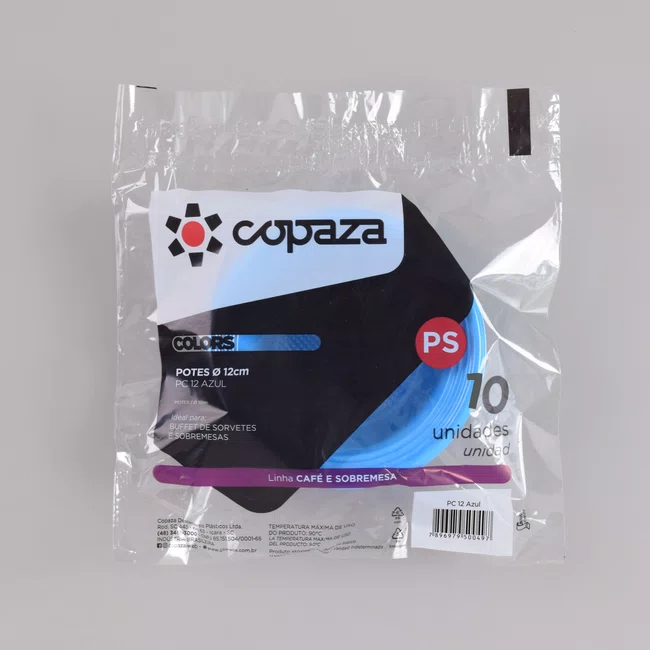 Pote Azul Cumbuca 120 ml - C/10 Unidades