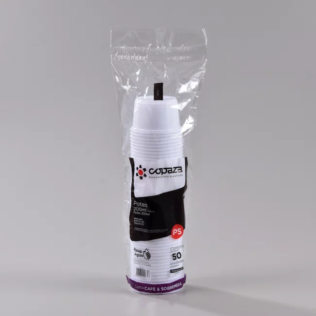 Pote Branco Redondo 200 ml - C/50 Unidades