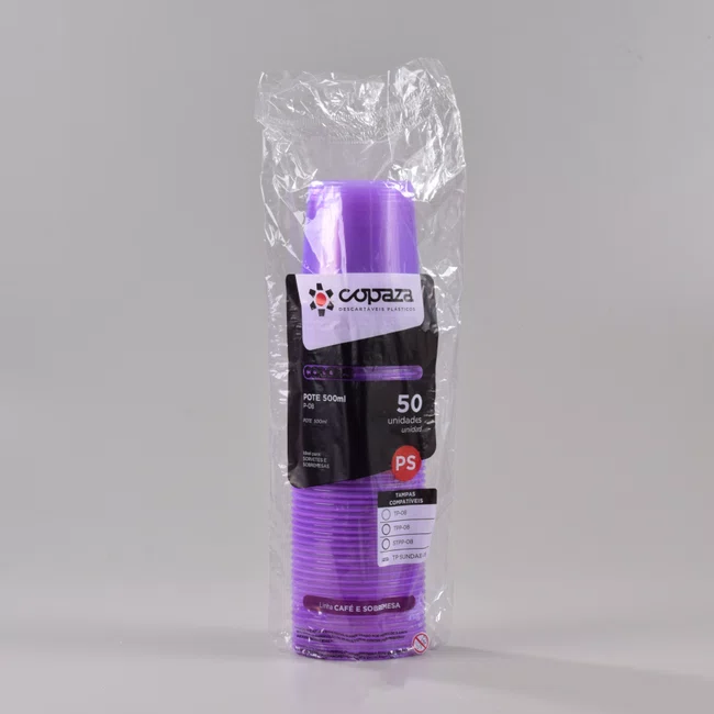 Pote Lilás Redondo 500 ml - C/50 Unidades