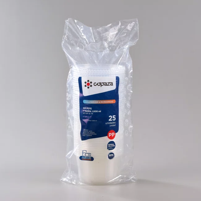 Pote Redondo Com Tampa 1000 ml - C/25 Unidades
