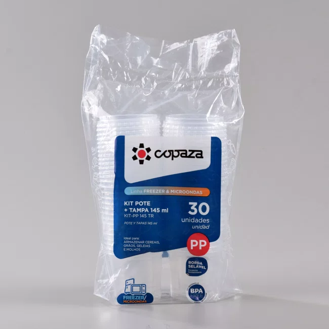 Pote Redondo Com Tampa 145 ml - C/25 Unidades