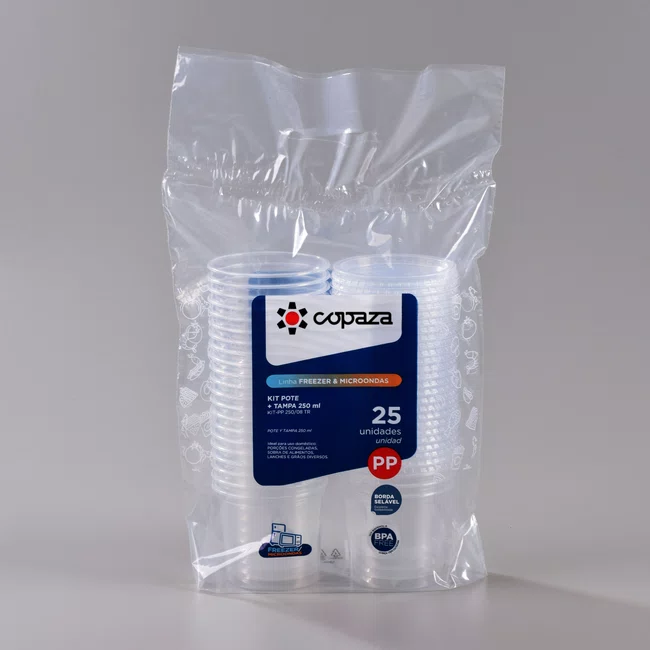 Pote Redondo Com Tampa 250 ml - C/25 Unidades