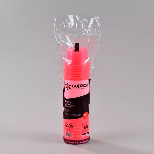 Pote Rosa Redondo 200 ml - C/50 Unidades