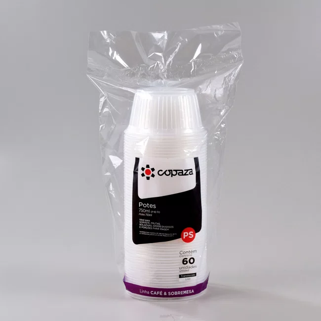 Pote Transparente Combate 750 ml - C/60 Unidades