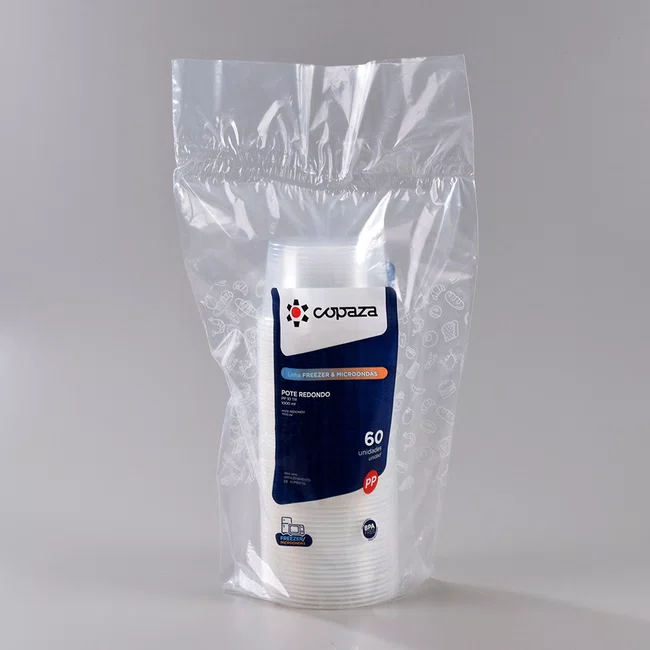 Pote Transparente Redondo 1000 ml - C/60 Unidades