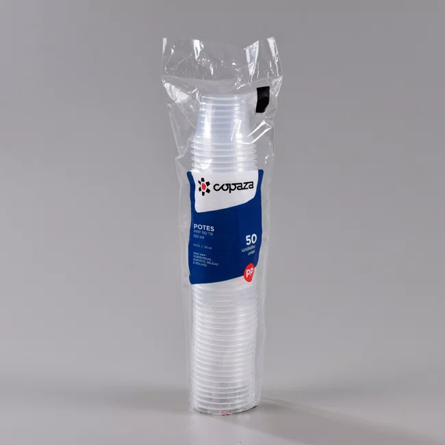 Pote Transparente Redondo 110 ml - C/50 Unidades