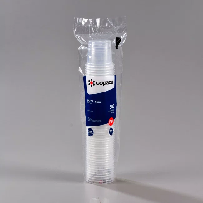 Pote Transparente Redondo 145 ml - C/50 Unidades