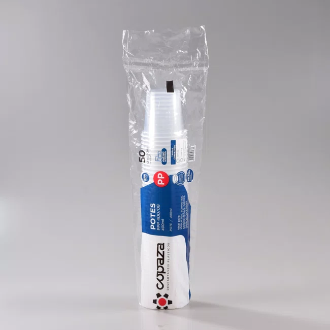 Pote Transparente Redondo 400 ml - C/50 Unidades