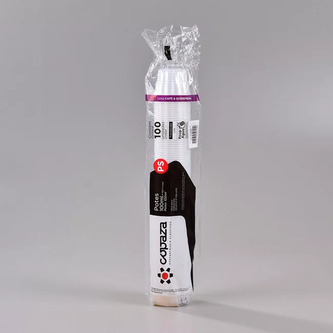 Pote Transparente Redondo Gomado 110 ml - C/100 Unidades