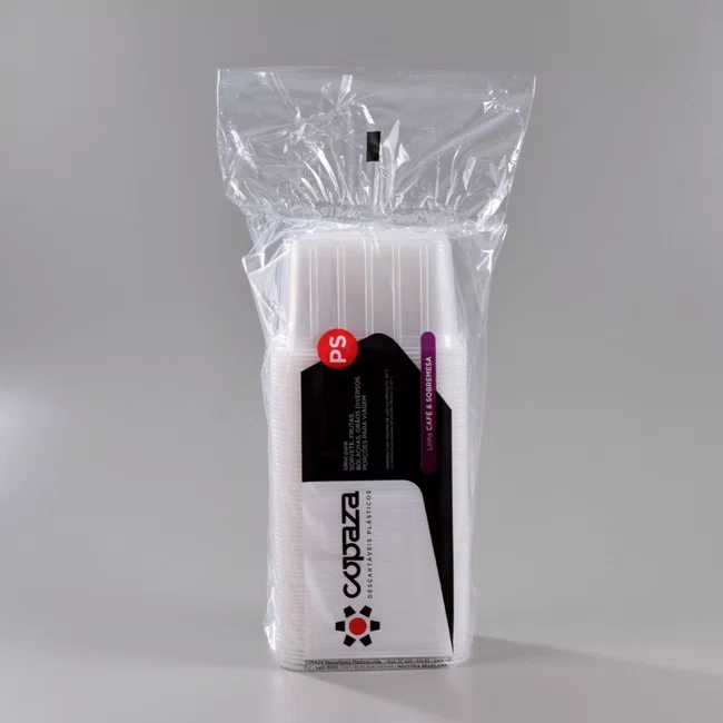 Pote Transparente Retangular 2000 ml - C/70 Unidades