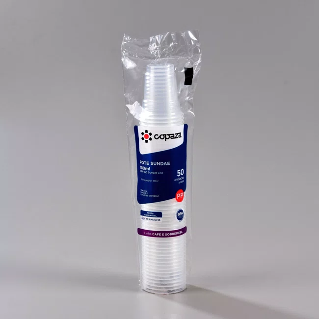 Pote Transparente Sundae 180 ml - C/50 Unidades