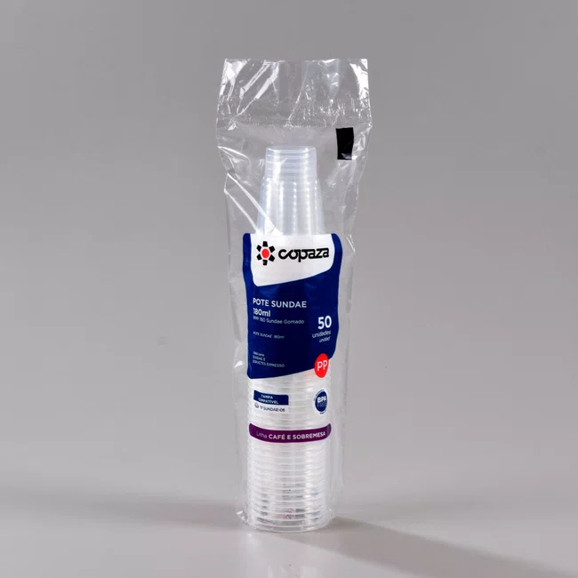 Pote Transparente Sundae Gomado 180 ml - C/50 Unidades