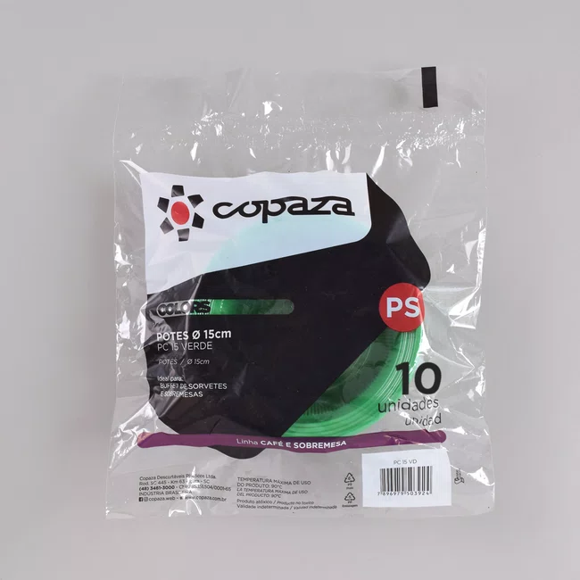 Pote Verde Cumbuca 150 ml - C/10 Unidades