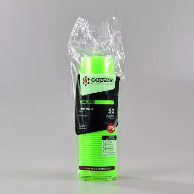 Pote Verde Redondo 300 ml - C/50 Unidades