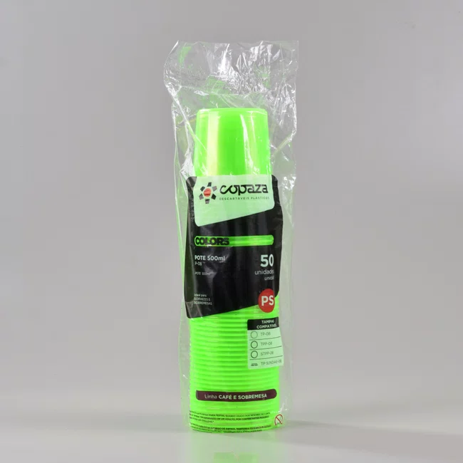 Pote Verde Redondo 500 ml - C/50 Unidades