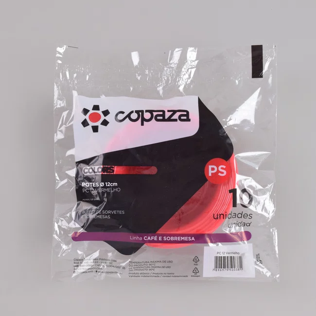 Pote Vermelho Cumbuca 120 ml - C/10 Unidades