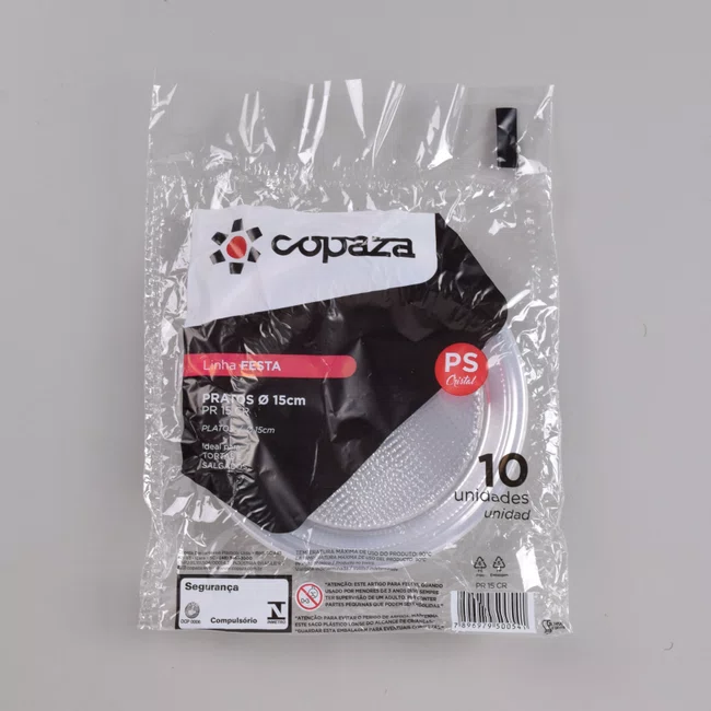 Prato Cristal 15 cm - C/10 Unidades