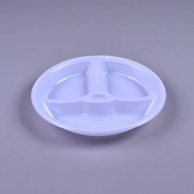 Prato Fundo Com Divisão Branco 24 cm - C/10 Unidades