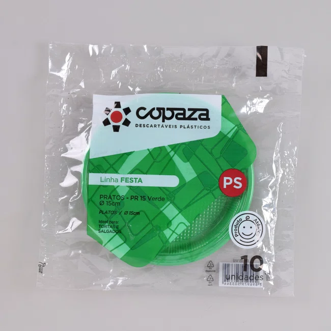 Prato Verde 15 cm - C/10 Unidades