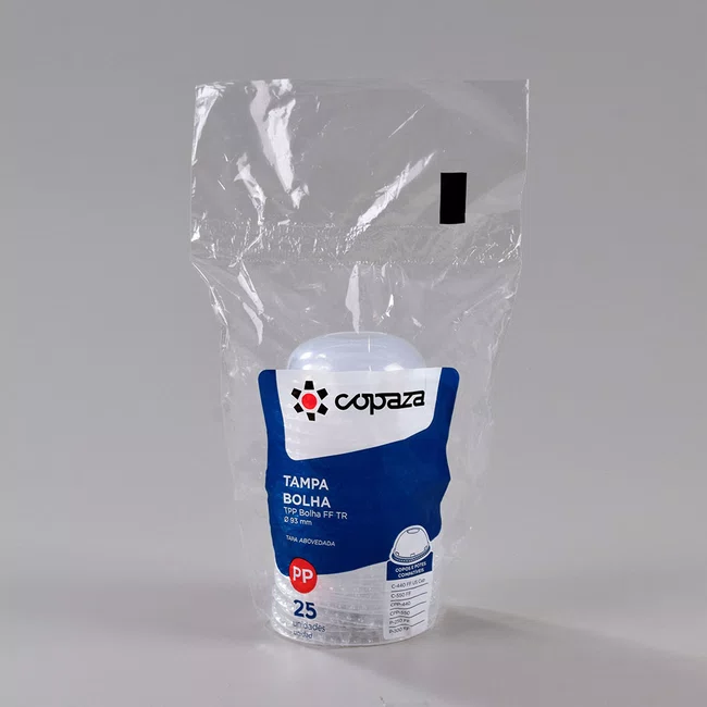 Tampa Bolha Furada Transparente - C/25 Unidades