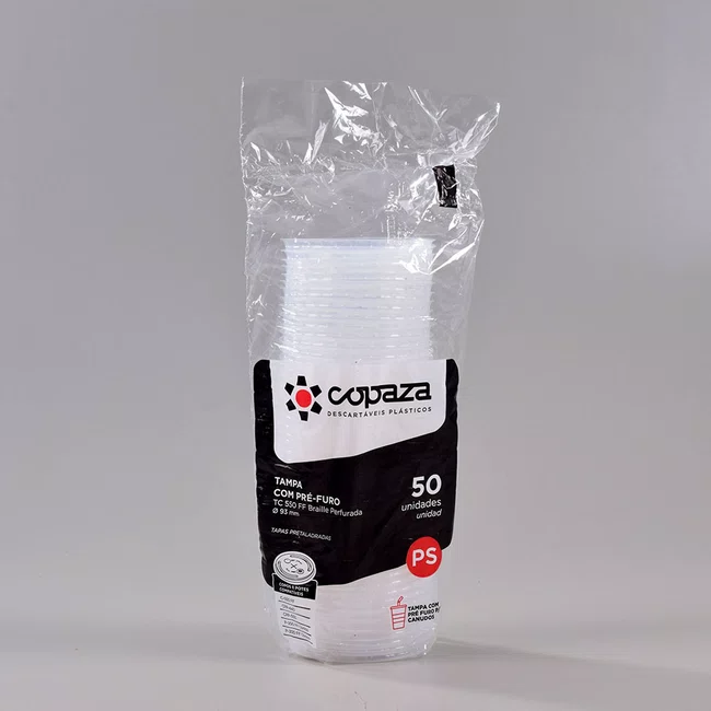 Tampa Braille Perfurada Super Transparente 550 - C/50 Unidades