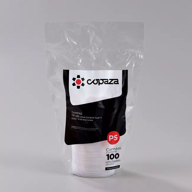 Tampa Cereal Container SuperTransparente 08 - C/100 Unidades