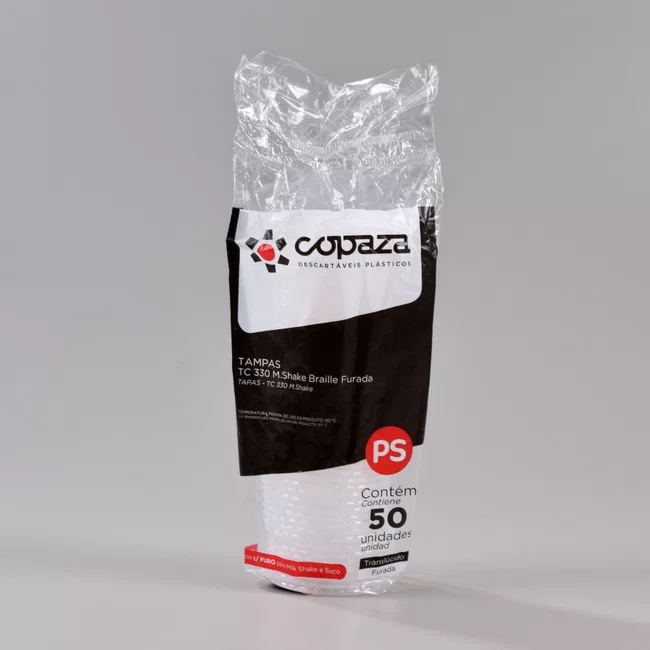 Tampa Transparente 330 - C/50 Unidades
