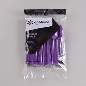 Colher Roxa Açaí 15,50 cm - C/50 Unidades