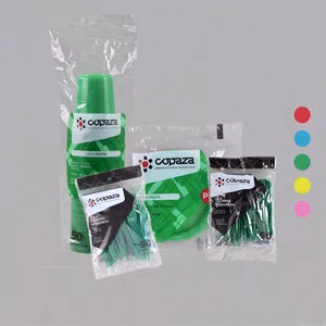 Kit Festinha Verde –  Copo, Prato, Colher e Garfo – C/ 50 Unidades