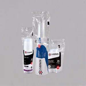 Kit Salada - Copo 550 ml, Pote 75 ml e Tampa Abaulada - C/50 Unidades
