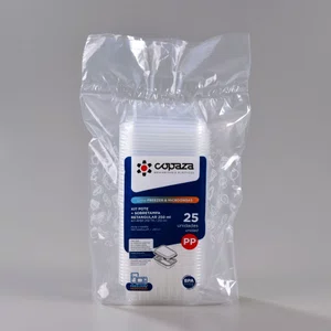Pote Retangular Com Sobretampa 250 ml - C/25 Unidades