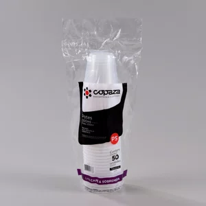 Pote Transparente Cônico 300 ml - C/50 Unidades