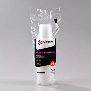 Pote Transparente Cônico 430 ml - C/50 Unidades