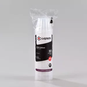 Pote Transparente Gomado 200 ml - C/50 Unidades